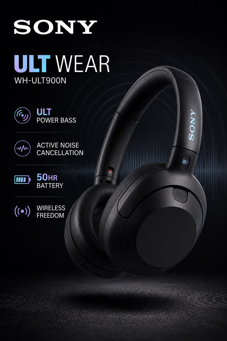 Sony WH-ULT900N Ultwear Headphone (Black)